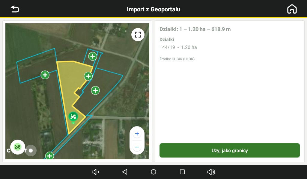Import działek z Geoportalu